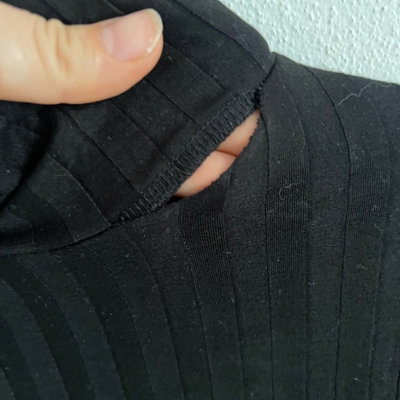 Reformation Libra Rib Knit Minidress In Black Size L - Picture 2 of 7